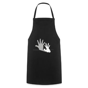Hase Schatten - Schattenfigur, Lustig, Geschenk - Kochschürze - Schwarz - Vorne - AI Model Male 185 dark (185cm)