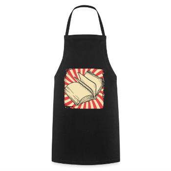 Lire les livres - Tablier de cuisine - noir - Devant - AI Model Male 185 dark (185cm)