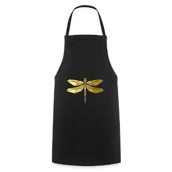 Cool golden dragonflies design! - Cooking Apron - black - Front - AI Model Male 185 dark (185cm)