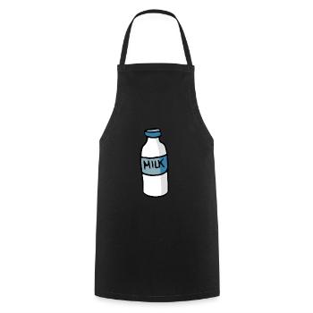 milk - Cooking Apron - black - Front - AI Model Male 185 dark (185cm)