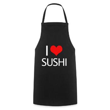 sushi - Kochschürze - Schwarz - Vorne - AI Model Male 185 dark (185cm)