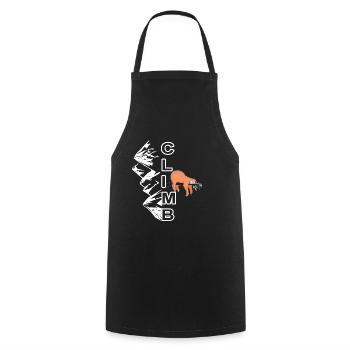 Climb sloth - climbing, bouldering, mountain - Cooking Apron - black - Front - AI Model Male 185 dark (185cm)
