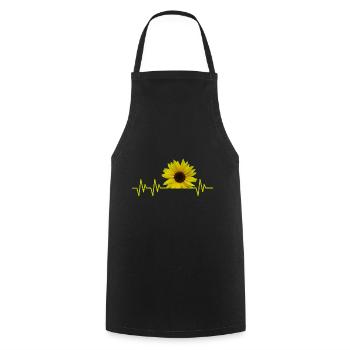 sunflowerbeat - zauberhafte Sonnenblume - Kochschürze - Schwarz - Vorne - AI Model Male 185 dark (185cm)