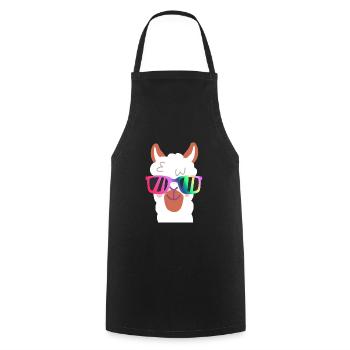 Lama, Alpaca, Sunglasses, Head, Gift, Peru - Cooking Apron - black - Front - AI Model Male 185 dark (185cm)