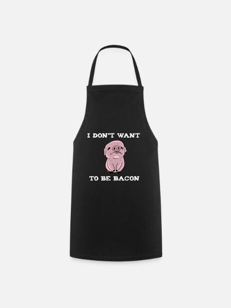 Animal welfare vegan vegetarian animal love pig fan - Cooking Apron - black