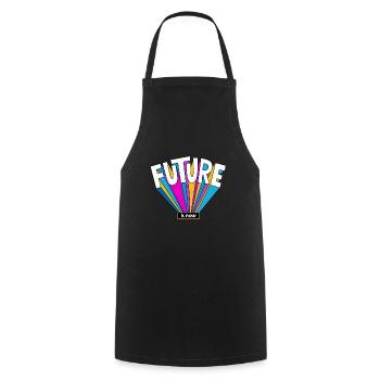 L'avenir est maintenant cadeau futur cool dire coloré - Tablier de cuisine - noir - Devant - AI Model Male 185 dark (185cm)