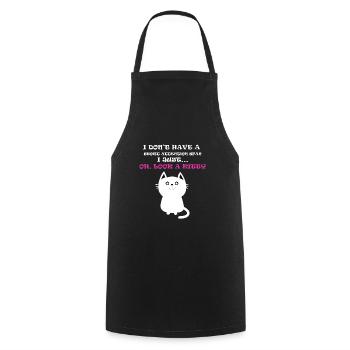 kitty Funny t-shirts - Cooking Apron - black - Front - AI Model Male 185 dark (185cm)