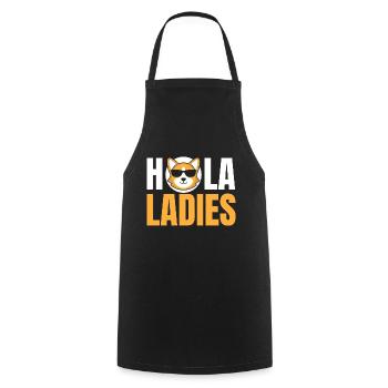 HOLA LADIES - Cool Dog Dog - Cooking Apron - black - Front - AI Model Male 185 dark (185cm)