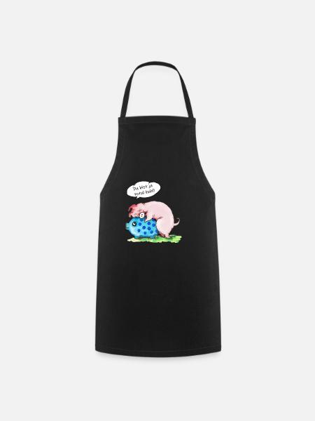 pig with empty piggy bank: you are totally hollow - Cooking Apron - black