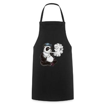 Vaping Panda Bear Illustration | Animal Vape - Kochschürze - Schwarz - Vorne - AI Model Male 185 dark (185cm)