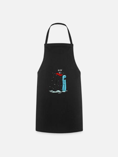 Nette Snowboardfahrt, die Geschenkgeschenkideen zeichnet - Kochschürze - Schwarz