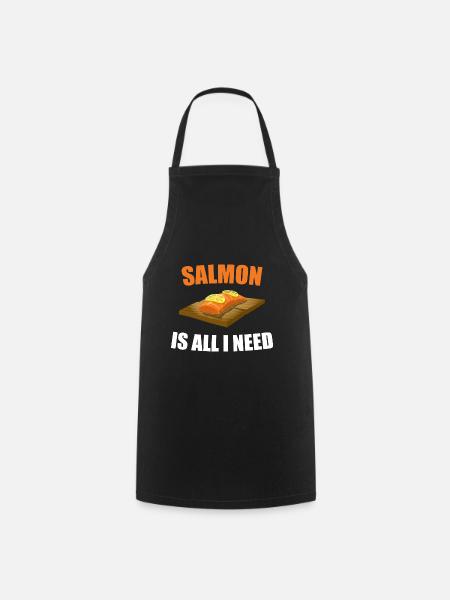 salmon - Cooking Apron - black