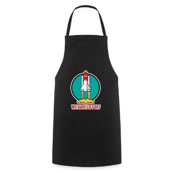 Space Space Shuttle Have lift off ladies mens - Cooking Apron - black - Front - AI Model Male 185 dark (185cm)