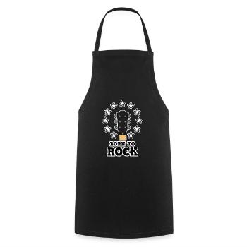 Music Metal Born to Rock Guitar Mesdames Messieurs - Tablier de cuisine - noir - Devant - AI Model Male 185 dark (185cm)