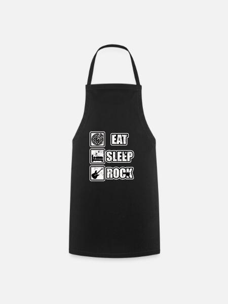 Musique Rock & Roll Skull Guitar Ladies Hommes - Tablier de cuisine - noir