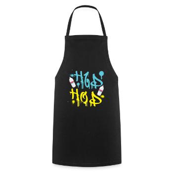 Hip Hop Grafity - Party Dance Birthday Gift - Cooking Apron - black - Front - AI Model Male 185 dark (185cm)