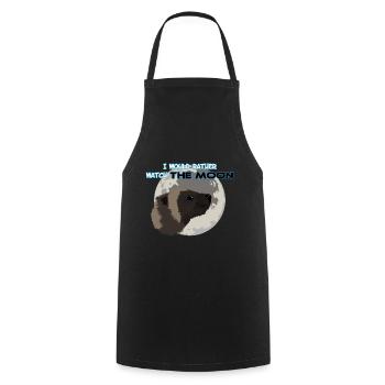 Wolverine et lune - Tablier de cuisine - noir - Devant - AI Model Male 185 dark (185cm)