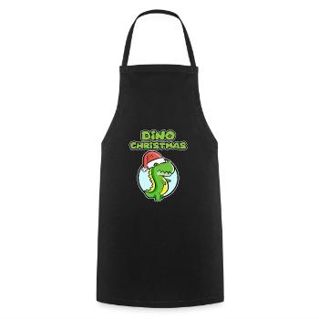 Chemise Dinosaure pour Noël - Dino Christmas - Tablier de cuisine - noir - Devant - AI Model Male 185 dark (185cm)