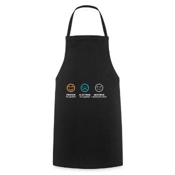 Cadeau Science Proton Electron Neutron - Tablier de cuisine - noir - Devant - AI Model Male 185 dark (185cm)