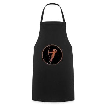 Celtic Archer - Cooking Apron - black - Front - AI Model Male 185 dark (185cm)