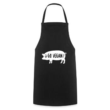 Go vegan animal protection pig gift - Cooking Apron - black - Front - AI Model Male 185 dark (185cm)