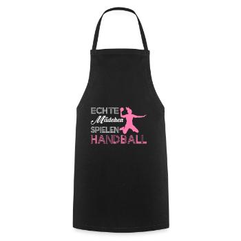 Echte Maedchen spielen Handball Geschenk - Kochschürze - Schwarz - Vorne - AI Model Male 185 dark (185cm)
