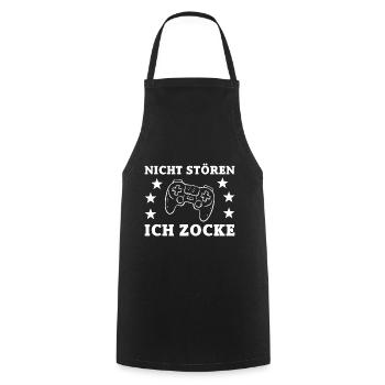 Nicht stören ich Zocke Gamer Geschenk - Kochschürze - Schwarz - Vorne - AI Model Male 185 dark (185cm)