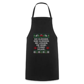 Funny one mulled wine two mulled wine Xmas gift - Cooking Apron - black - Front - AI Model Male 185 dark (185cm)