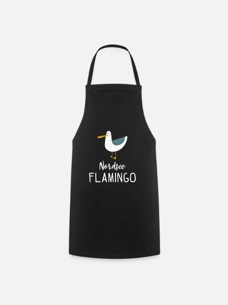 Nordsee Flamingo Möwe Geschenk - Kochschürze - Schwarz