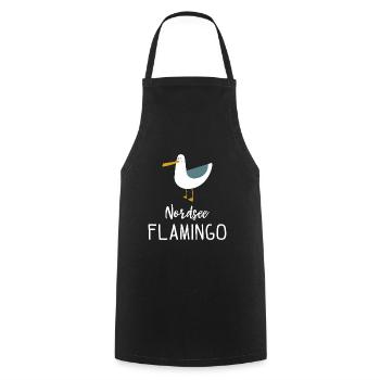 Nordsee Flamingo Möwe Geschenk - Kochschürze - Schwarz - Vorne - AI Model Male 185 dark (185cm)