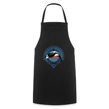 Orque orque - Tablier de cuisine - noir - Devant - AI Model Male 185 dark (185cm)