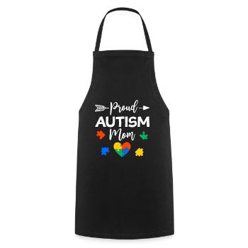 Proud Autism Mom Autism Awareness Gift - Cooking Apron - black - Front - AI Model Male 185 dark (185cm)