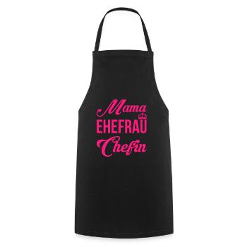 Mama Ehefrau Chefin Muttertag Mutter Geschenk - Kochschürze - Schwarz - Vorne - AI Model Male 185 dark (185cm)