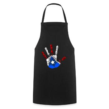 Puerto Rico Hand Print - Boricua Flag - Cooking Apron - black - Front - AI Model Male 185 dark (185cm)