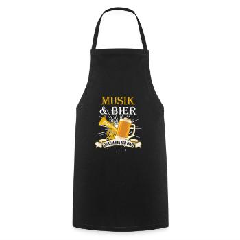 Musik Bier Blasmusik Musiker Biertrinker - Kochschürze - Schwarz - Vorne - AI Model Male 185 dark (185cm)