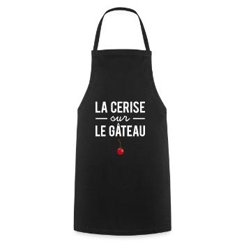 La cerise sur le gâteau - Tablier de cuisine - noir - Devant - AI Model Male 185 dark (185cm)