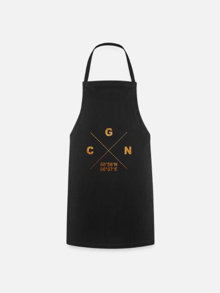 CGN Heimat Stadt Koordinaten Geschenk Domstadt - Kochschürze - Schwarz