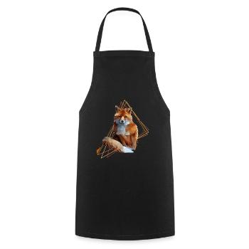 Low Poly Art Fox Cool Polygon Nature Forêt Animal - Tablier de cuisine - noir - Devant - AI Model Male 185 dark (185cm)