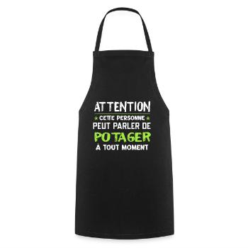 Potager cadeau drôle - Tablier de cuisine - noir - Devant - AI Model Male 185 dark (185cm)