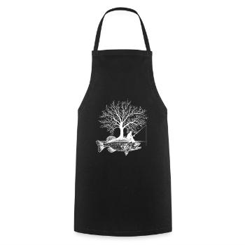 Funny Fishing Fish Angler Fishing Fishing Outfit - Cooking Apron - black - Front - AI Model Male 185 dark (185cm)