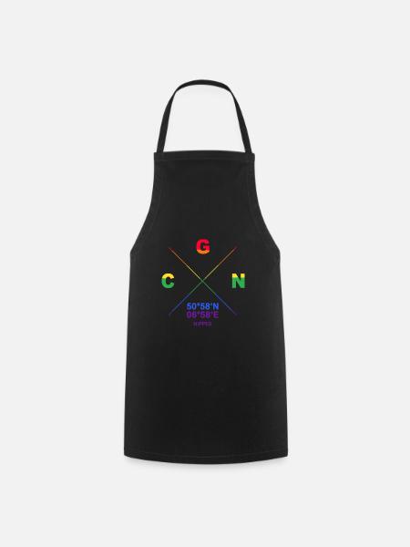 CGN Nippes Veedel Koordinaten Gay Pride CSD - Kochschürze - Schwarz