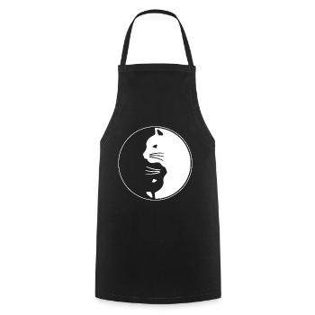 Yin und Yang Katzen - Kochschürze - Schwarz - Vorne - AI Model Male 185 dark (185cm)