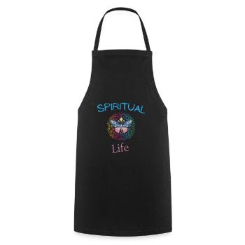 spiritual life - Cooking Apron - black - Front - AI Model Male 185 dark (185cm)