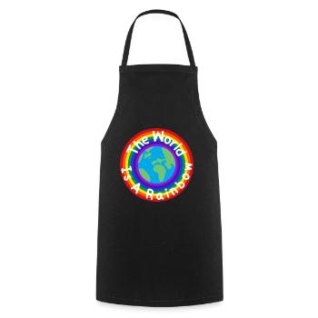The World Is A Rainbow - Cooking Apron - black - Front - AI Model Male 185 dark (185cm)