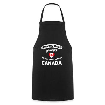 Chez nous au Canada - Tablier de cuisine - noir - Devant - AI Model Male 185 dark (185cm)