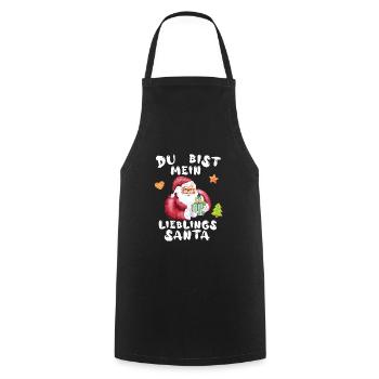 Du bist mein Lieblings Santa - Kochschürze - Schwarz - Vorne - AI Model Male 185 dark (185cm)