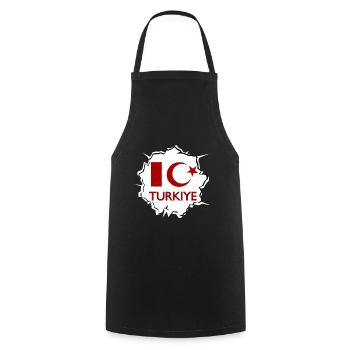 Turkey Love - Cooking Apron - black - Front - AI Model Male 185 dark (185cm)