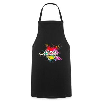 Rêves lucides - Tablier de cuisine - noir - Devant - AI Model Male 185 dark (185cm)