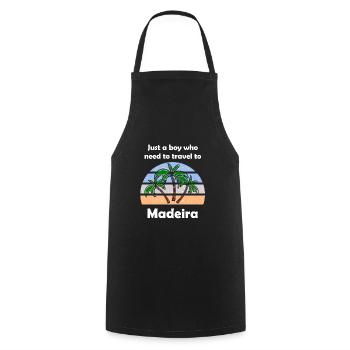 Le garçon de Madère - Tablier de cuisine - noir - Devant - AI Model Male 185 dark (185cm)
