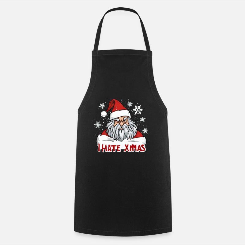 I hate Christmas Funny anti Christmas - Cooking Apron - black